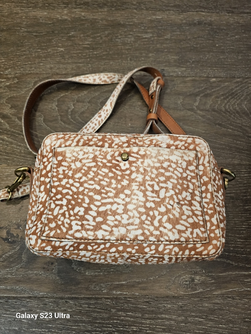 Madewell The Transport Camera Bag -Animal Spot Calf Hair Edition